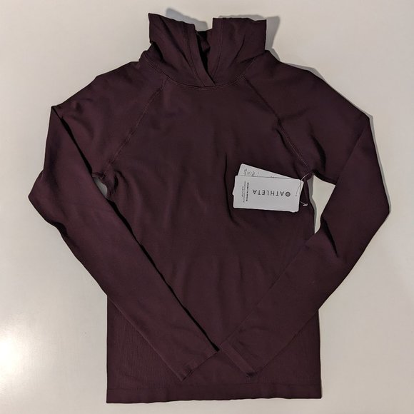 NWT Athleta Momentum Seamless Hoodie, Spiced Cabernet, Small - Picture 11 of 14